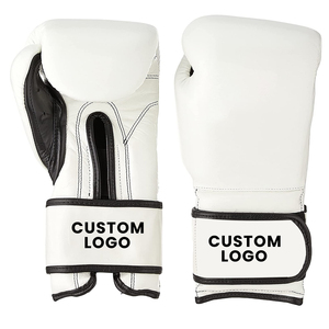 Guantes de Boxeo de Cuero Blanco Profesionales con Logotipo Personalizado – Guantes de Entrenamiento de Sparring de Primera Calidad – Guantes de Muay Thai de Alto Rendimiento al por Mayor - Product Image 1