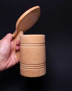 Jarra de Cuerno Vikinga Hecha a Mano, Pulida, de Madera, Estilo Rústico Medieval, Ecológica, Personalizada con Grabado, Coleccionable, para Cerveza o Cerveza Artesanal - Product Image 6