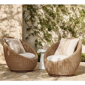 Muebles de aluminio y ratán combinados para proyecto de cafetería y hotel fabricados en Indonesia - Product Image 1