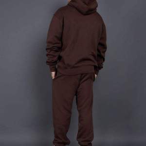 Ensemble de survêtement sportif pour homme, coupe ajustée, mode hiver, coton, 2 pièces, respirant, fermeture éclair sur le devant, tenue décontractée pour l'entraînement - Product Image 3