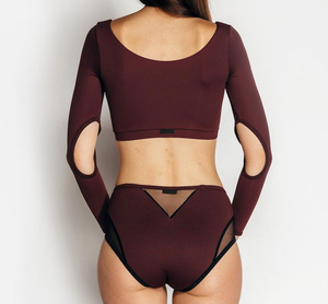 Haut et bas de danse pour femme en polyester/spandex, couleurs personnalisées disponibles, meilleure qualité, vêtements d'entraînement de pole dance avec logo - Product Image 3