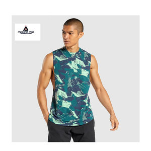 Lightweight Breathable Knitted Quick Dry Men's <b>Running</b> <b>Singlet</b> Casual Gym Wear with Embroidery OEM Customizable - Product Image 1