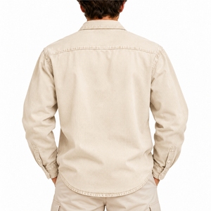 <b>Men</b> <b>Denim</b> <b>Shirt</b> Premium Soft Classic Durable Stylish Casual Chest Pockets Turn-down Collar 100% Cotton Breathable Twill Fabric - Product Image 2