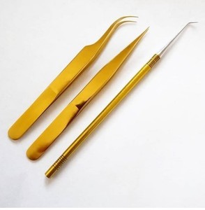 Pince à épiler en acier inoxydable Vired Impex pour faux cils, idéale pour les débutants et les maquilleurs professionnels, pointe lisse et durable de 10 mm pour le greffage. - Product Image 3