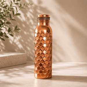 Designer Copper Coated <b>Steel</b> <b>Bottle</b> Vacuum Insulated Water Flask Premium Copper Look Water <b>Bottle</b> Office, Gym & Travel - Product Image 3