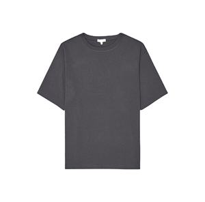 Camiseta con gráfico de color sólido para hombre Camiseta pesada ajustada con cuello redondo de algodón 95% con hombros caídos y logotipo frontal - Product Image 6