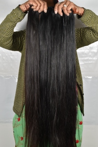 Cheveux Humains Brésiliens Non Traités Genius Product, Trame Simple, Couleur Naturelle Noire, Lisses, Double Trame Faite à la Machine - Product Image 4