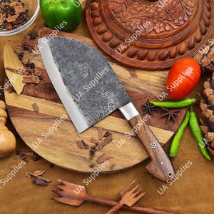 มีดเชฟเซอร์เบียเหล็กกล้าไร้สนิมตีขึ้นรูปพิเศษ ด้ามไม้พะยูง ออกแบบตามหลักสรีรศาสตร์ ใช้งานได้ทั้งสองมือ สำหรับสับเนื้อแบบหนัก รุ่นวินเทจ - Product Image 5