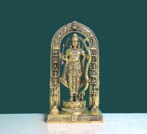 Ídolo del Dios Ram de Latón Hecho a Mano, Escultura Religiosa Enmarcada, Artesanía Tradicional para Exhibición en Mesa - Product Image 2