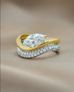 Anillo de Compromiso con Diamante Cultivado en Laboratorio Marquise – Anillo Solitario con Diamante Marquise Cultivado en Laboratorio, Certificado por IGI - Product Image 5