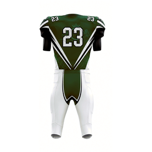 Ensemble d'uniformes de football américain pour hommes, vert et blanc, imprimé par transfert thermique, numéro 23, manches courtes, évacuation de l'humidité, coupe ajustée, maille sur le devant - Product Image 6