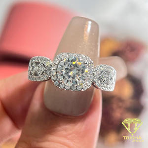 Exquisite 925 Sterling Silver VVS Moissanite Diamond <b>Statement</b> <b>Ring</b> With Square Center Stone <b>For</b> <b>Women</b> - Product Image 2