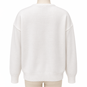 Cardigan tricoté pour femme, motif pied-de-poule bleu et blanc, col en V, manches longues, décontracté, automne, 100% acrylique, poches, simple boutonnage, vente en gros - Product Image 3