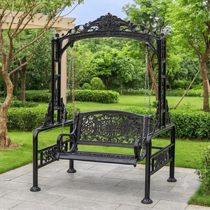 Wrought iron garden <b>swing</b> – Exquisite patterned design, rust-resistant, easy to assemble – Custom-made wrought iron <b>swing</b> - Product Image 1