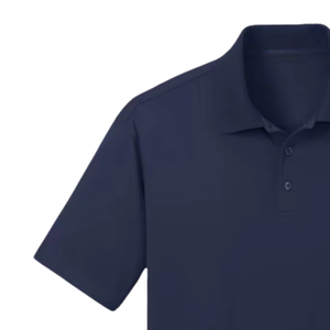 Polo de malla de secado rápido para hombre, azul marino, con diseño bordado, manga corta, con cuello, ropa deportiva informal. - Product Image 2