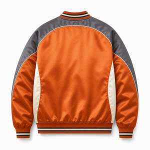 Chaqueta Bomber de Satén Personalizada al por Mayor, Chaqueta Varsity Ligera Unisex, Bordado e Impresión, Proveedor de Ropa Deportiva OEM y ODM - Product Image 2