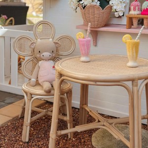 Lovely Rattan Flower Kid <b>Table</b> Set Charming Kids Furniture Set For Playroom, <b>Study</b> And Decoration - Product Image 2