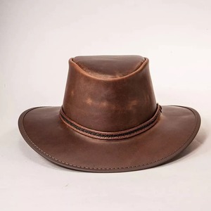 Top Trending High Quality Leather Design Cowhide Cowboy <b>Hats</b> for Men Fashionable Adult <b>Western</b> Cowboy <b>Hats</b> - Product Image 2
