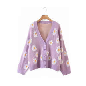 เสื้อคาร์ดิแกนไหมพรมอะคริลิคถักแบบสวมสำหรับผู้หญิง คอเต่า สไตล์ลำลอง ยี่ห้อผู้ผลิตขายดีที่สุด ป้องกันรอยยับด้านหน้า เหมาะสำหรับฤดูหนาว - Product Image 6