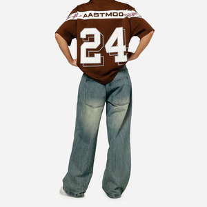 Camiseta de Fútbol Americano Oversize de Moda, Unisex, Transpirable, de Manga Corta, con Estampado de Número, Estilo Urbano, Venta al por Mayor, Marca Privada, OEM - Product Image 6