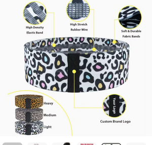 Ensemble de bandes de résistance camouflage pour femmes – Bandes de hanche en tissu élastique robuste pour la gym, le yoga et les exercices des fessiers - Product Image 6