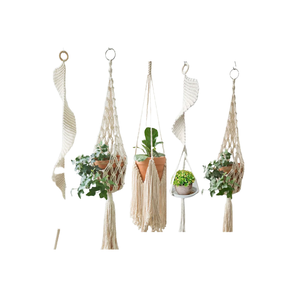 Handmade Design Macrame <b>Plant</b> Hanger Indoor Outdoor Hanging Planter <b>Basket</b> Cotton Rope <b>Plant</b> Hanger Macrame <b>for</b> Wall Decorative - Product Image 3