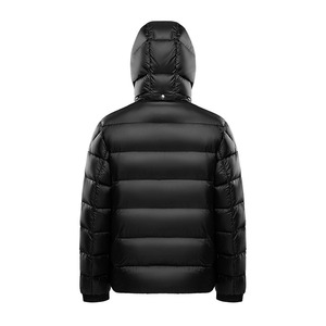 Veste d'hiver décontractée pour homme, noire, en duvet, avec capuche et fermeture éclair, coupe-vent - Product Image 2