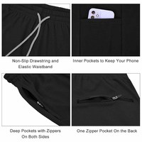 Shorts de course à séchage rapide 2 en 1 pour hommes, shorts de sport avec doublure de compression et poches zippées