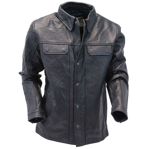T-shirt Homme Tendance 2026 en Cuir Véritable Style Urbain Décontracté Manches Longues Couleurs Personnalisables Logo Respirant Anti-UV Design Haut de Gamme - Product Image 1