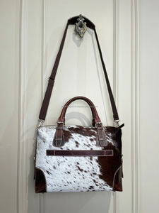 Nouveau fait à la main 100% cheveux naturels sur des sacs de sport en cuir de vachette élégant sac de voyage parfait en cuir véritable sacs à bagages occidentaux pour unisexe - Product Image 5