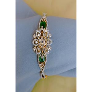 Beautiful Trendy Premium Quality Gold Plated Zircon Stone Look <b>Charm</b> Bracelet for Women's Wedding Party Wear - Product Image 1