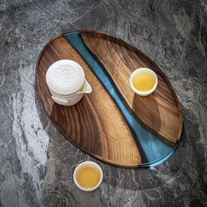 Luxury Purple Resin Wood <b>Serving</b> <b>Tray</b> Acrylic <b>Gold</b> Handles Decorative Charcuterie Board Kitchen Dining Home Hotel Gift Platters - Product Image 4