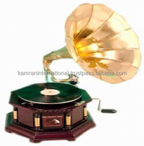 Reproductor de gramófono dorado, gramófono antiguo decorativo - Product Image 4