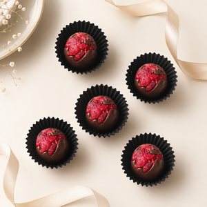 Gourmet Dried Strawberry Dark <b>Chocolate</b> Bonbon Truffles In Luxury Gift Box For OEM Product Wholesale - Product Image 2