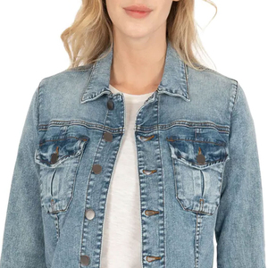 Veste en jean sur mesure pour femme 2026 High Street – Qualité supérieure, respirante, écologique, réversible, finition brute, motif uni, hiver - Product Image 3
