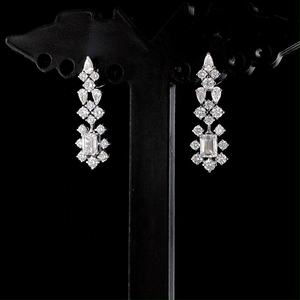 Pendientes de Plata de Ley 925 con Diamantes Blancos Cultivados en Laboratorio, Pendientes Personalizados Redondos para Joyería con Diamantes Cultivados en Laboratorio, Otros Collares - Product Image 2