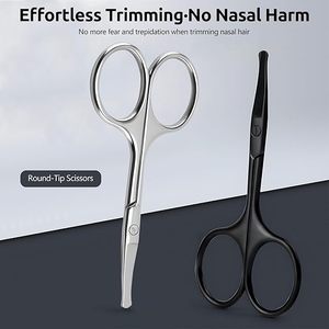 Ciseaux pour poils de nez, ciseaux de toilettage professionnels en acier inoxydable, pointe arrondie, instrument de soin de beauté - Product Image 2