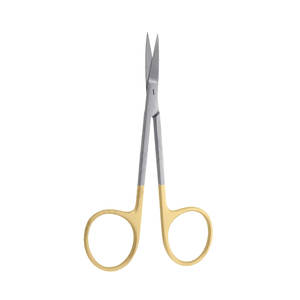 Tijeras de operación Iris Manual de acero inoxidable recto 11,5 cm Tc insertos CE certificado Clase I fabricante Pakistán - Product Image 1