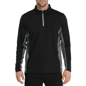 Chaqueta de invierno para hombre, estilo urbano, suave y elástica, de manga larga, con cremallera 1/4, capa intermedia, cortavientos, impermeable, transpirable, delgada, con cuello alto. - Product Image 1