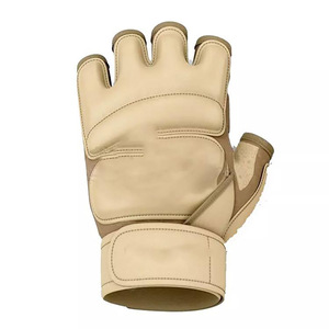 Gants de boxe MMA demi-doigts en cuir véritable, personnalisables avec logo, pour hommes, pour entraînement professionnel et sparring. - Product Image 5