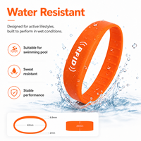 Bracelet RFID personnalisé 13,56 MHz pour contrôle d'accès, 125 kHz, bracelet RFID en silicone pour la gestion des présences, bracelet RFID étanche pour hôtel