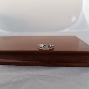 Namivaa Pearl Diamond Geometric <b>Cocktail</b> <b>Ring</b> Elegant Classic Women Gift Engagement Party - Product Image 2