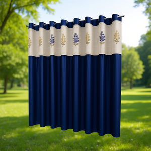 Cortina Moderna de Poliéster de 4x7 Pies con Pliegues y Bordado Floral, con Función de Oscurecimiento para Hogar, Hotel u Hospital - Product Image 3