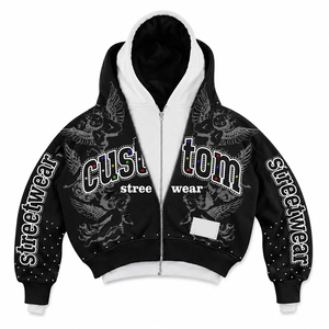 Wholesale Custom <b>Hoodie</b> Woven Label <b>Hoodie</b> Heavyweight Fleece for <b>American</b> Clothing Brands Low MOQ USA - Product Image 2