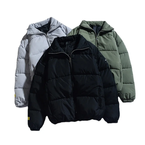 Private Label Mens Bubble Puffer <b>Jacket</b> Canvas Fabric <b>Long</b> Sleeve Stand Collar Winter <b>Jacket</b> Custom Logo Wholesale Coat - Product Image 6
