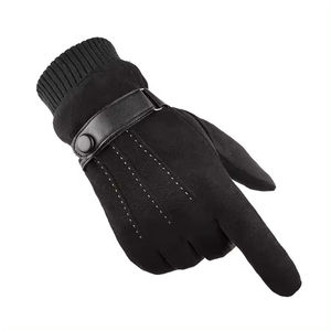 ถุงมือหนังสำหรับขับขี่ในฤดูหนาว ถุงมือมอเตอร์ไซค์แบบหนาบุนวมเพื่อความอบอุ่นและป้องกันมือและแขน - Product Image 2
