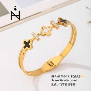 Pulsera de Acero Inoxidable Chapada en Oro de 22k con Cristales de Estrás, Joyería Minimalista de Cadena Fina para Uso Diario Unisex - Product Image 3