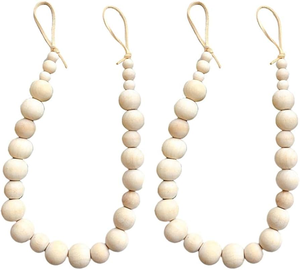 Wood Curtain Tieback <b>Clip</b> Holdbacks Beaded Ticback New Stylish Wood Curtain <b>Ring</b> Curtain Pole Ticback Best Price - Product Image 1