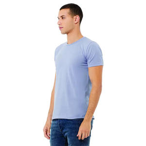 T-shirt pour homme en mélange polyester/coton, coupe classique, anti-boulochage, écologique, nouvelle collection, couleur unique, qualité supérieure, vente en gros - Product Image 2