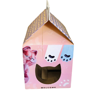 Rascador para Gatos Portátil OEM en Caja Cuadrada de Cartón Color Marfil, Materiales Reciclados Ecológicos, Caja de Entretenimiento para Mascotas - Product Image 1